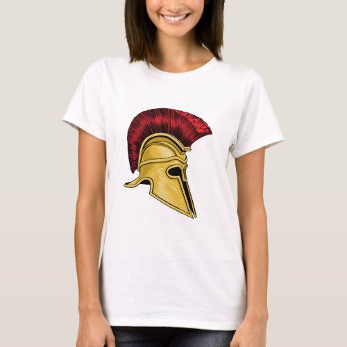 Ancient Greek Spartan Gladiator Warrior Helmet T_Shirt