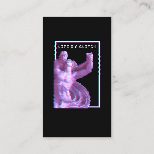 Ancient Greek Statue Aesthetic Vaporwave Glitch Business Card