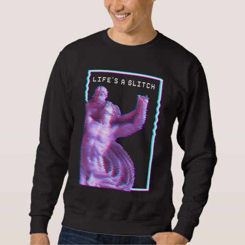 Ancient Greek Statue Aesthetic Vaporwave Glitch Sweatshirt