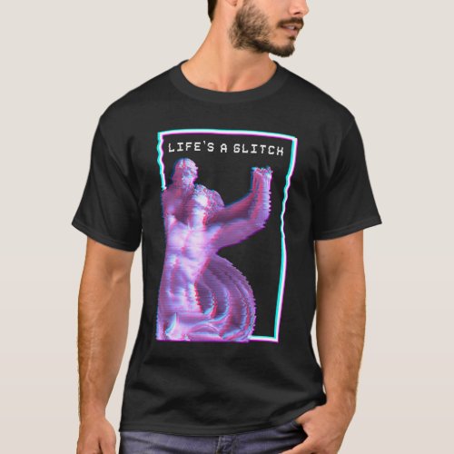 Ancient Greek Statue Aesthetic Vaporwave Glitch T_Shirt