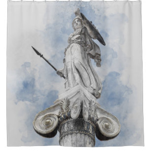 Ancient greek statue Athena Shower Curtain