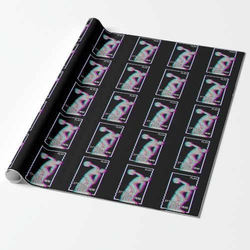 Ancient Greek Statue Discus Throw Vaporwave Glitch Wrapping Paper