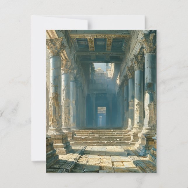 Ancient Greek Temple Ruins Note Card (Front)