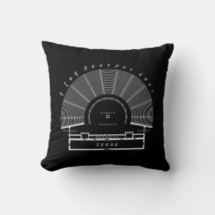 Ancient Greek Theater Architectural Drawing Throw Pillow