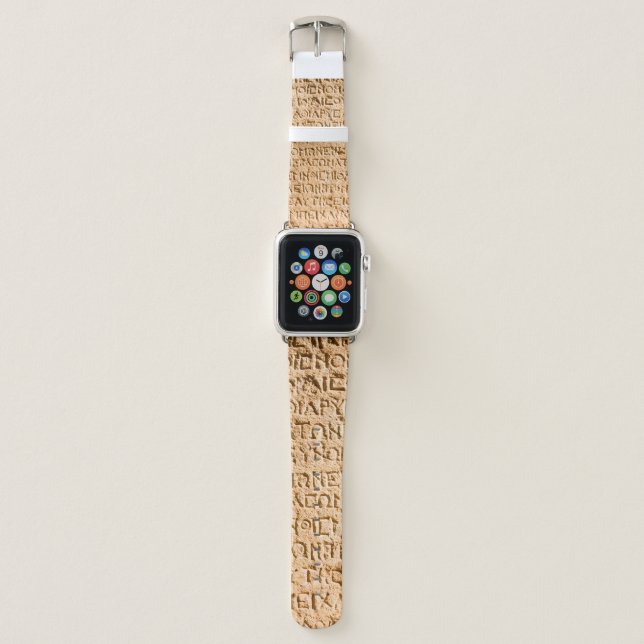 ancient Greek writing chiseled on stone Apple Watch Band (Front)