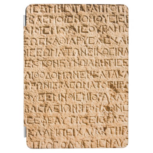 ancient Greek writing chiseled on stone iPad Air Cover