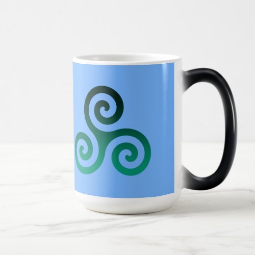 Ancient Green Triskele Pale Blue Magic Mug