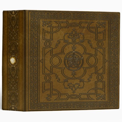 Ancient Grimoire Embossed Leather Book of Shadows 3 Ring Binder