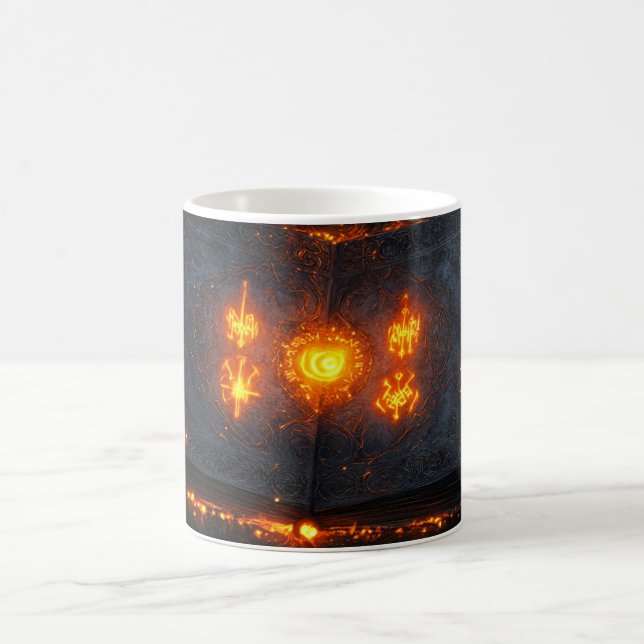 ancient grimoire with dark pages coffee mug (Center)