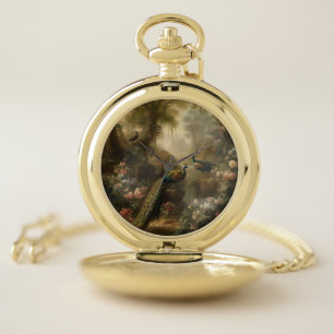 Ancient Grove Peacock Trio Heritage Pocket Watch