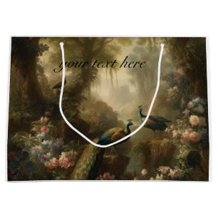 Ancient Grove Peacock Trio Keepsake Carrier Large Gift Bag