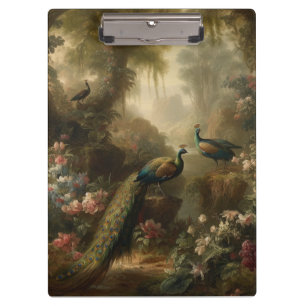 Ancient Grove Peacock Trio Manor Portfolio Clipboard