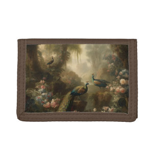 Ancient Grove Peacock Trio Manor Vault Trifold Wallet