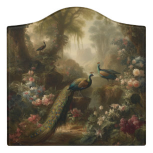 Ancient Grove Peacock Trio Manor Welcome Door Sign