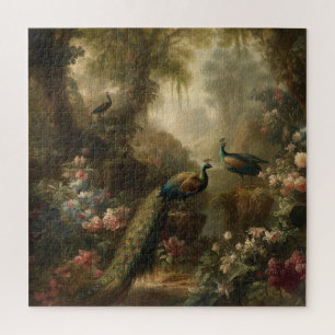 Ancient Grove Peacock Trio Sanctuary Mosaic Jigsaw Puzzle