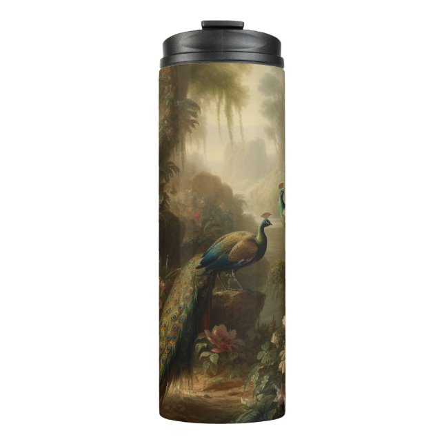 Ancient Grove Peacock Trio Sanctuary Vessel Thermal Tumbler (Front)