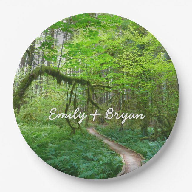 Ancient Groves Trail at Olympic National Park Paper Plates (Front)