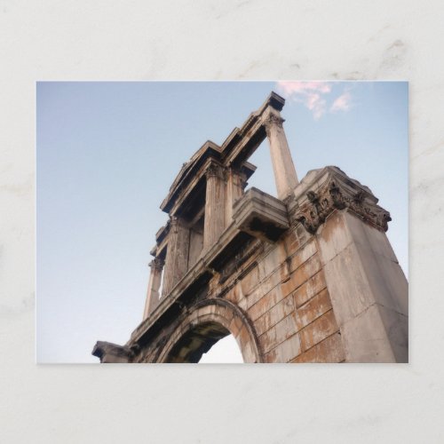 ancient hadrian arch postcard