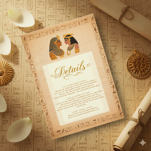 Ancient Hieroglyph King and Queen Egyptian Wedding Enclosure Card