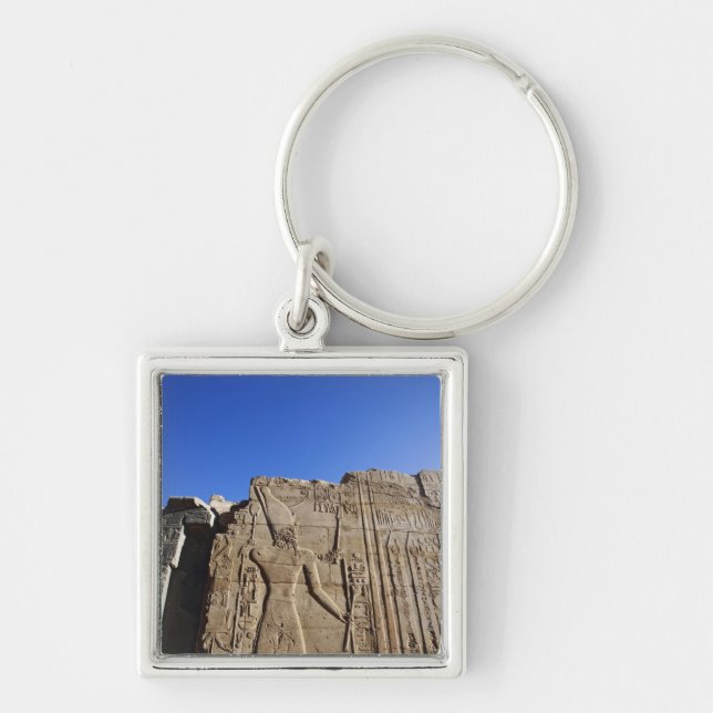 Ancient hieroglyphs on wall, Temple of Karnak, Keychain (Front)