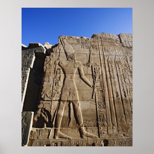 Ancient hieroglyphs on wall Temple of Karnak Poster