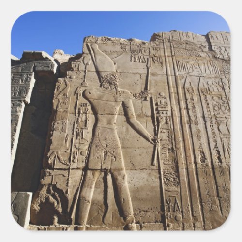 Ancient hieroglyphs on wall Temple of Karnak Square Sticker