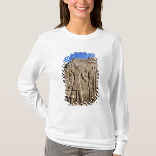 Ancient hieroglyphs on wall Temple of Karnak T_Shirt