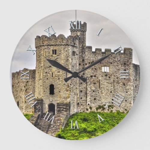 Ancient Historic Sites Castle Ruins of Britain Large Clock