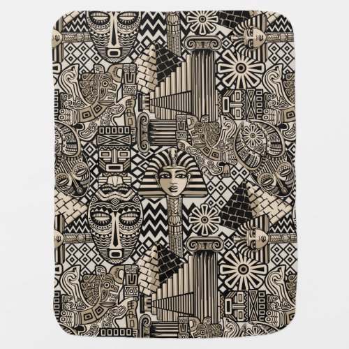 Ancient Historical Symbols Tattoo Style Baby Blanket