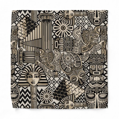 Ancient Historical Symbols Tattoo Style Bandana