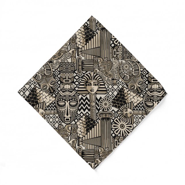 Ancient Historical Symbols Tattoo Style Bandana (Front)