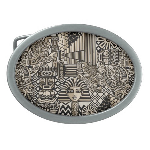 Ancient Historical Symbols Tattoo Style Belt Buckle