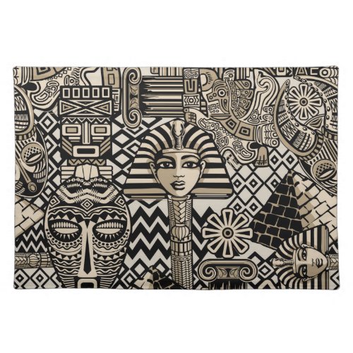 Ancient Historical Symbols Tattoo Style Cloth Placemat