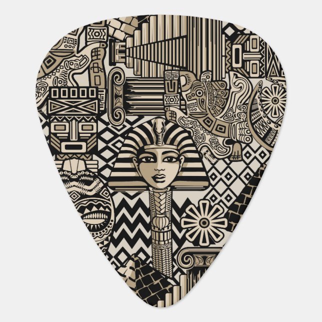 Ancient Historical Symbols Tattoo Style Guitar Pick (Front)