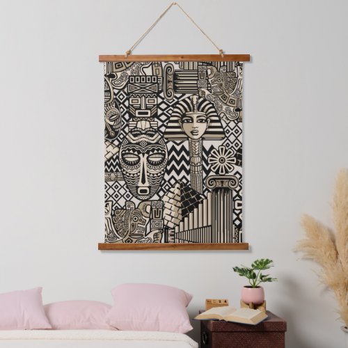 Ancient Historical Symbols Tattoo Style Hanging Tapestry