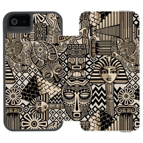 Ancient Historical Symbols Tattoo Style iPhone SE55s Wallet Case