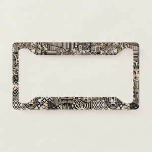 Ancient Historical Symbols Tattoo Style License Plate Frame