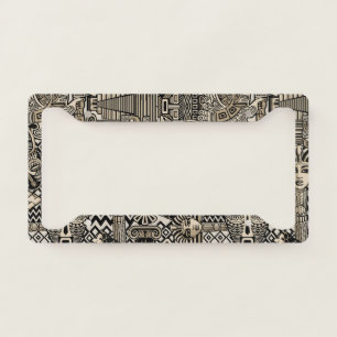 Ancient Historical Symbols Tattoo Style License Plate Frame
