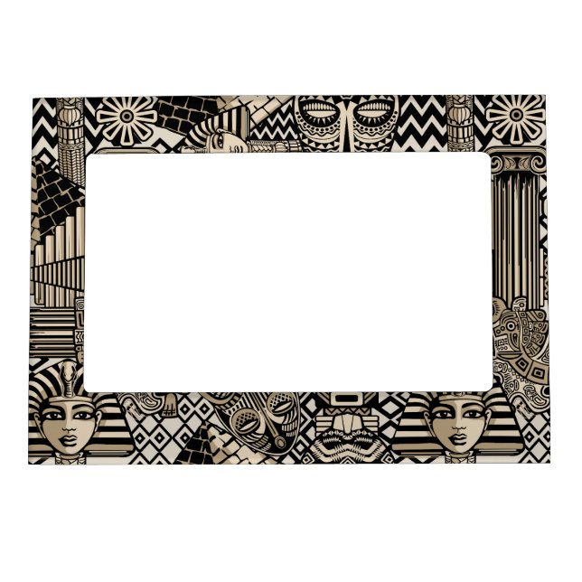 Ancient Historical Symbols Tattoo Style Magnetic Frame (Front)