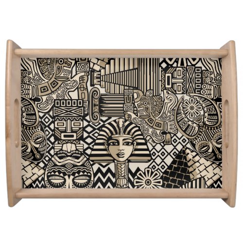Ancient Historical Symbols Tattoo Style Serving Tray