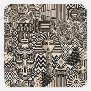 Ancient Historical Symbols Tattoo Style Square Sticker