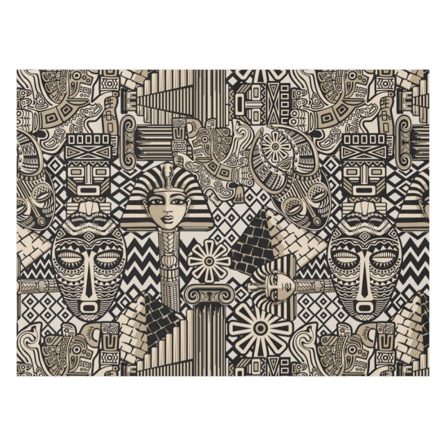 Ancient Historical Symbols Tattoo Style Tablecloth (Front (Horizontal))