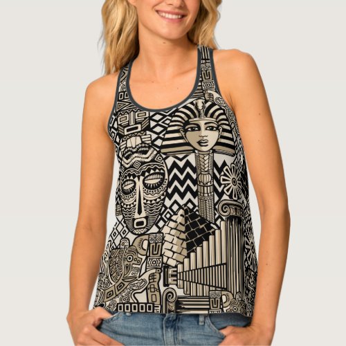 Ancient Historical Symbols Tattoo Style Tank Top