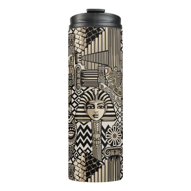 Ancient Historical Symbols Tattoo Style Thermal Tumbler (Front)