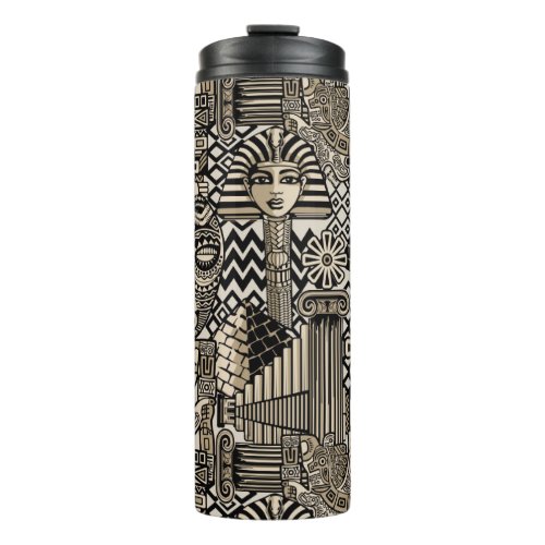 Ancient Historical Symbols Tattoo Style Thermal Tumbler