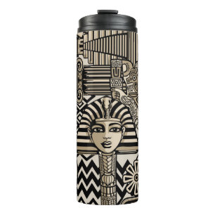 Ancient Historical Symbols Tattoo Style Thermal Tumbler