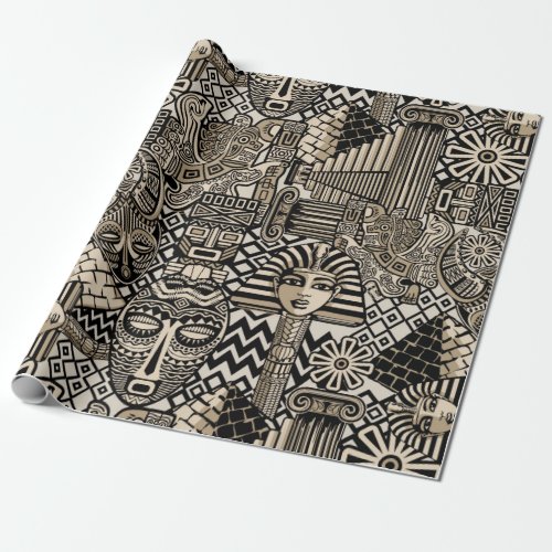 Ancient Historical Symbols Tattoo Style Wrapping Paper