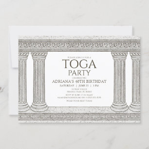 Ancient History Birthday Party Invite with columns