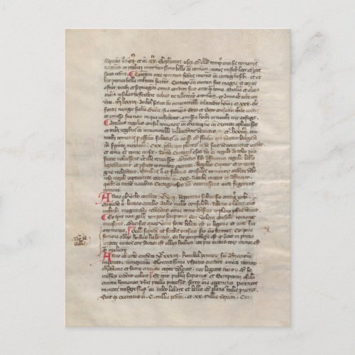 Ancient History Chronicle Medieval Manuscript Postcard