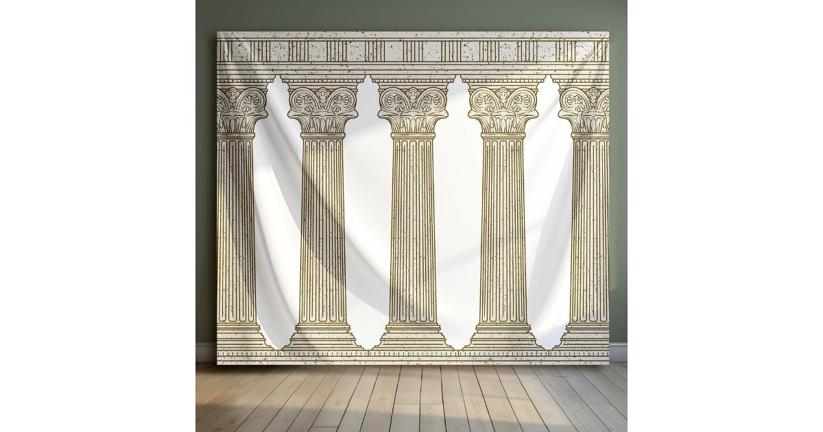 Ancient History Party Photo Backdrop with columns | Zazzle